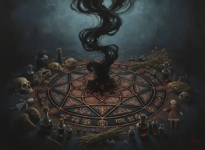 Rituel de libération d'envoûtement amoureux, peinture sombre