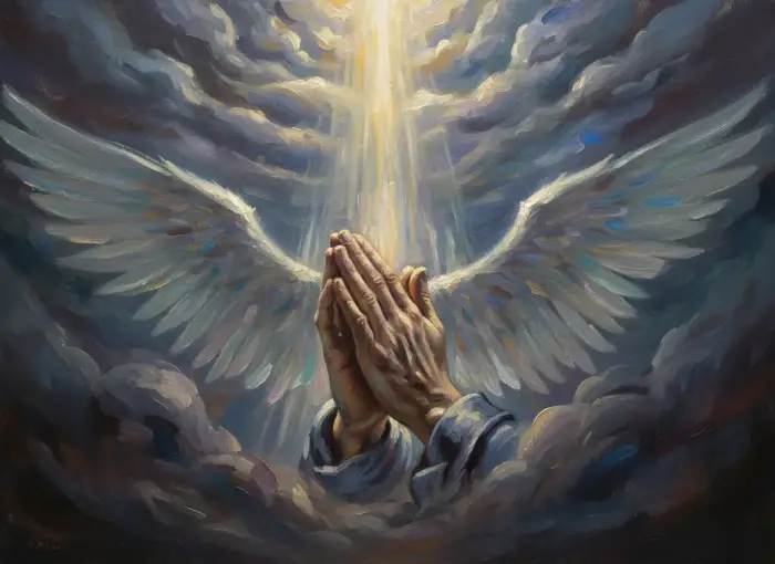 Femme en prière pour entretenir sa protection spirituelle personnelle.