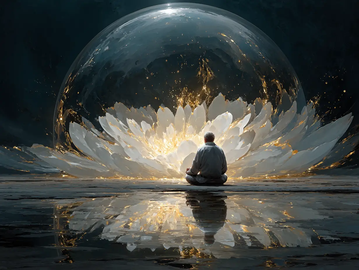 Fleur de lotus lumineuse, symbole de bénédiction et de renforcement du lien familial énergétique.